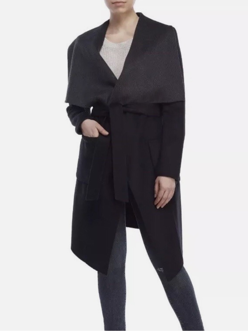 BCBGMAXAZRIA Wool Blend Wrap Coat
